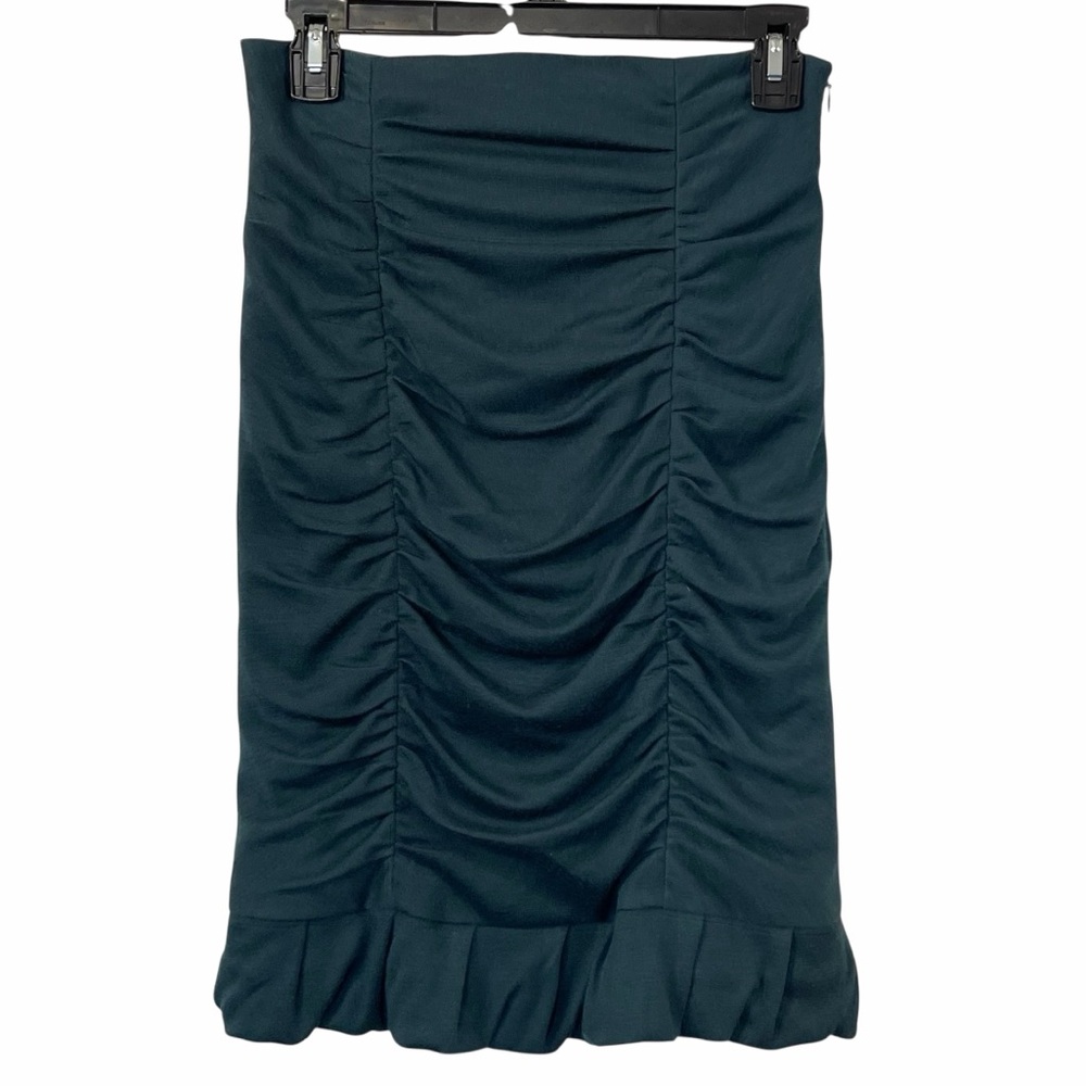 Nanette Lapore Dark Teal Green Ruched Skirt